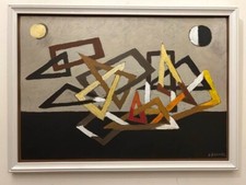 Dipinto Olio su cartoncino 35 X 50 cm Quadro firmato Di Grande pezzo unico