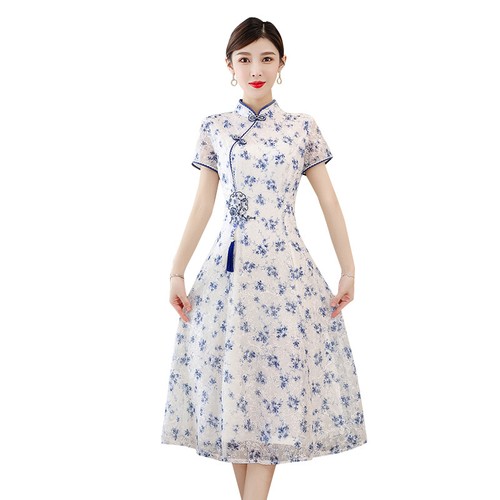 Abito donna manica corta pizzo