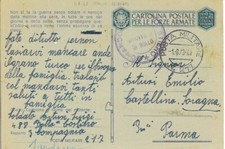 Cartolina Postale Forze Armate P.M. N. 217, 1.8.43 in Sardegna, Iglesias
