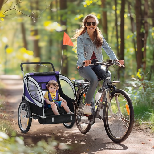 Rimorchio bici bambini doppio - bici,