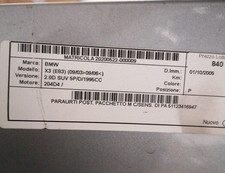 51123416947 Paraurti post.  BMW X3 (E83) 2.0d xDrive SUV 5p/d/1995cc