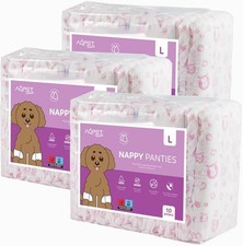 Pannolini Per Cani Femmine con Incontinenza, ciclo taglia Large 30 Pezzi