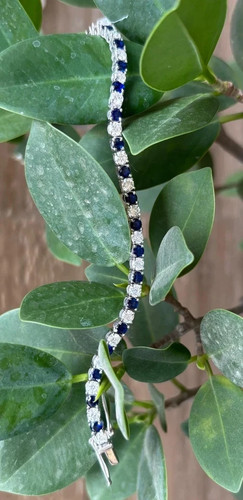 Bracciale tennis zaffiro blu - bracciale,