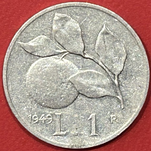 Moneta lira 1949 arancia - 1949, "arancia"