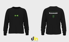 FELPA girocollo  TRIBUTO KAWASAKI nera bianca  xs s m l xl 2xl 3xl