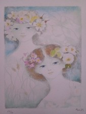 Serigrafia 1979 Due figure Felicita Frai esemplare n. 85 di 99 dim. 35x41 cm