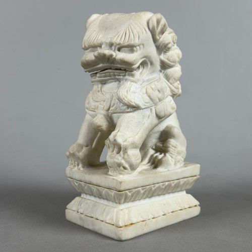 Scultura marmo cane foo - marmo, leone