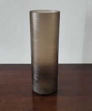 Vaso inciso color talpa - Venini - firma ad acido venini murano ITALIA