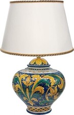 LUME H65 MAIOLICA VERDE E BLU CERAMICA CALTAGIRONE