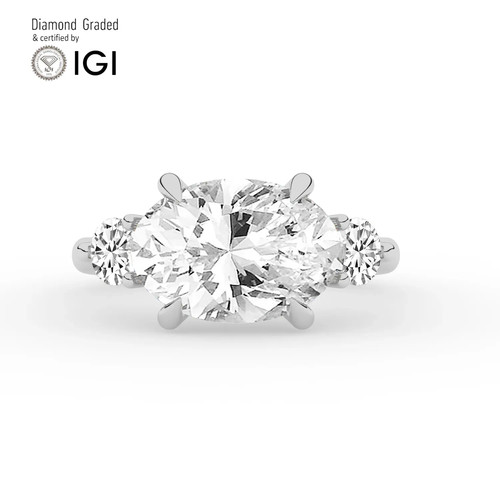 Anello trilogy ovale diamante - trilogy,