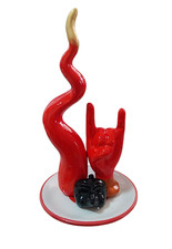 Corno portafortuna con maschera e corna portafortuna