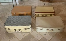 vecchia valigia in cartone damasco e fibra vintage modernariato suitcase trunk