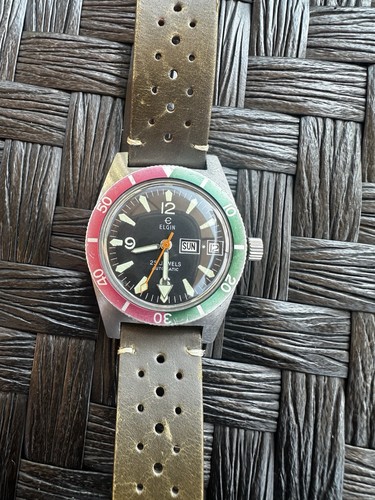 Orologio subacqueo elgin pelle - subacqueo,