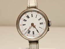 ANTICO OROLOGIO TRENCH SVIZZERO ARGENTO MASSICCIO 800 DONNA SENZA MARCHIO CON QUADRANTE PORCELLANA