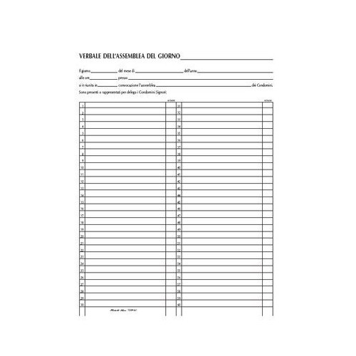 Registro verbali assemblee - registro,