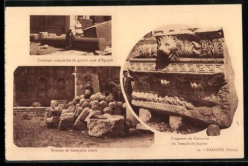 Cartolina baalbek colonne - cartolina, baalbek,