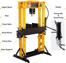 Heavy Duty 50 Ton Jack Stand Steel H-Frame Air Hydraulic Garage/Shop Floor Press