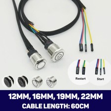 Interruttore a pulsante in metallo con cavo scheda madre 60 cm led pc reset interruttore alimentazione