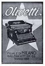 PUBBLICITA' 1922 OLIVETTI MACCHINA DA SCRIVERE M20 IVREA  UFFICIO FILIALE MILANO