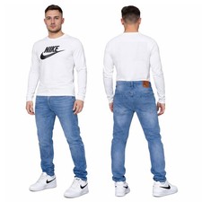 Jeans uomo Denim pantaloni Blu