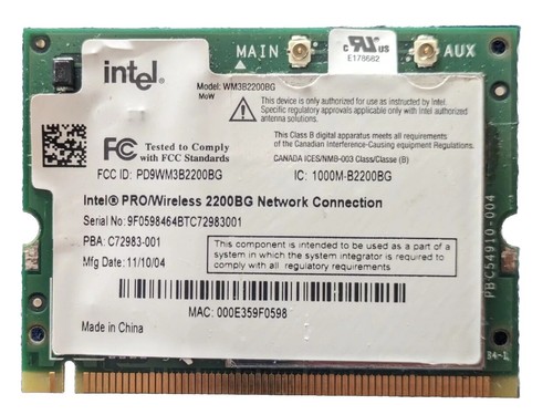 Wlan intel pro wireless - intel,