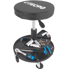 SEDILE AVVOLGIBILE OFFICINA 135 kg SGABELLO OFFICINA SGABELLO DA LAVORO CON RIPIANO PER ATTREZZI