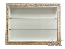 Vetrina sospesa da parete bacheca stile Barocco cornice argento anticato box por