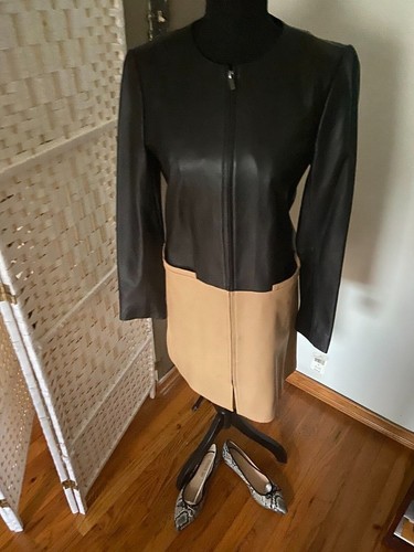 Cappotto pelle color block - pelle,