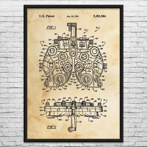 Phoropter patent wall art - phoropter,