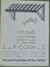 COEN Corredi Biancheria, via del Tritone, Roma, 1936, pubblicità, advert werbung