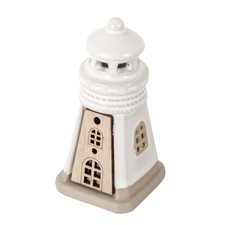 FARO mare marino in porcellana e legno con luce led 9.5 cm BOMBONIERA 1F7W