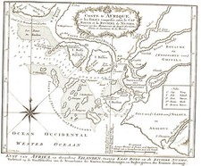 GUINEA "Kust van Afrika en derelver Eiland tussen kaap" 1760 J. van der Schley