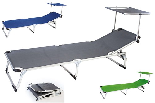 Sedia sdraio con parasole - , e