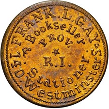 Rarissimo gettone guerra civile Providence Rhode Island Gay Charnley mulo ex Hetrich