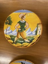 Collezione Di 6 Piatti In Ceramica Maiolica Di Montelupo Fine XIX Secolo