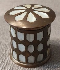 ANTIQUE BRASS AND MOTHER OF