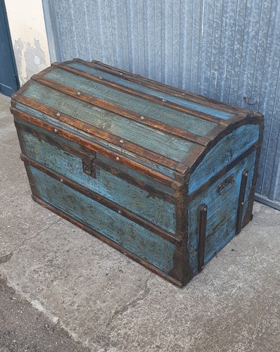 Vecchio antico baule legno - baule,