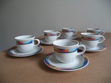 Eschenbach porzellan Germany servizio caffè 6 persone tazze piattini decorati