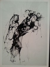 ENNIO CALABRIA - china su carta anni '60 - autentica e archivio su fotografia