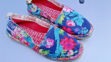 ✅?Scarpe ESPADRILLAS vintage donna originali coca cola anni 70 in tessuto n 41