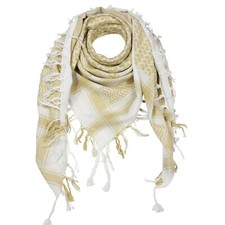 Kefiah bianca e marrone beige