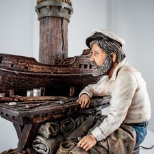 Vintage Nautical Wood Carving