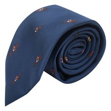 Cravatta Ricamata Blu Navy Con