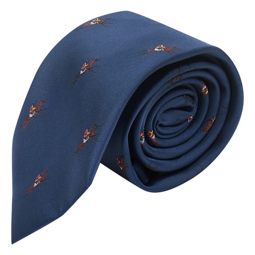 Cravatta ricamata blu navy - ricamata,