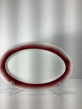 Vintage~ Caribe China®️Piatto/Piatto ovale aerografo bordeaux~12,75”x8,75”