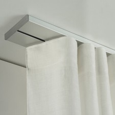 BINARIO PIATTO PER TENDE A ONDA, IN ALLUMINIO A SOFFITTO - MANUALE (no corda)