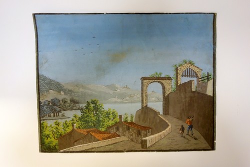 Tempera paesaggio centro sud - paesaggio,