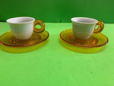 Tazzine Ceramica e Acrilico Guzzini Bianche e Gialle