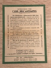 DEPLIANT PUBBLICITA' FARMACIA ANTISAPRIL OSSICLORURO ELETTROLITICO 1941 AMUCHINA