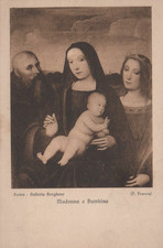 CARTOLINA  ROMA GALLERIA BORGHESE MADONNA E BAMBINO F. FRANCIA NON VIAGGIATA